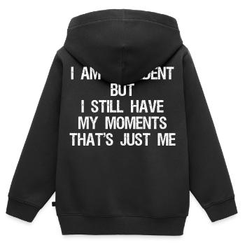 Je suis confiant mais j’ai quand même mes moments, c’est - Sweat Premium à capuche zippé enfant bio - noir - Dos - AI Model Kid Male (0cm)