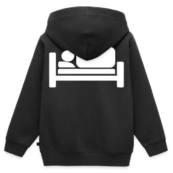 Cooles Bett Silhouetten Piktogramm Design - Kinder Premium Organic Zip Hoodie - Schwarz - Hinten - AI Model Kid Male (0cm)