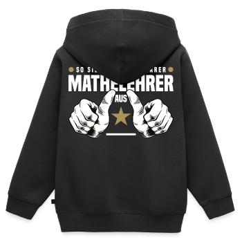Mathelehrer - Kinder Premium Organic Zip Hoodie - Schwarz - Hinten - AI Model Kid Male (0cm)