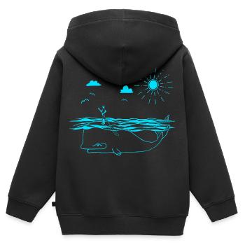 SUP - Kinder Premium Organic Zip Hoodie - Schwarz - Hinten - AI Model Kid Male (0cm)