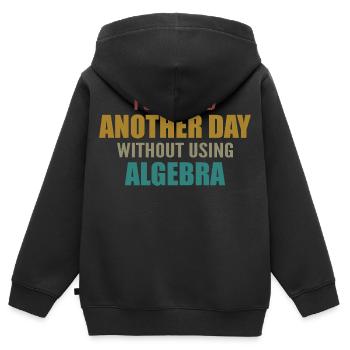 Ich habe heute überlebt, ohne Algebra zu machen - Kinder Premium Organic Zip Hoodie - Schwarz - Hinten - AI Model Kid Male (0cm)