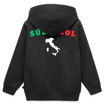 Südtirol - Kinder Premium Organic Zip Hoodie - Schwarz - Hinten - AI Model Kid Male (0cm)
