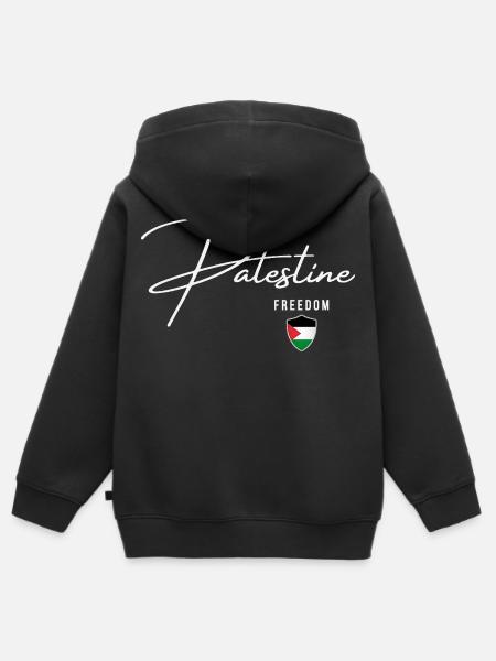 Palestinian Flag, I'm with Palestine - Kids Premium Organic Zip-up Hoodie - black