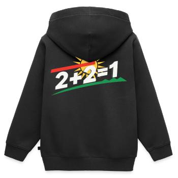 Sonnenlogo 2+2=1 Statement, kurdistan - Kinder Premium Organic Zip Hoodie - Schwarz - Hinten - AI Model Kid Male (0cm)