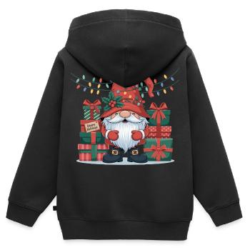 Gnome de Noël Gnome - Sweat Premium à capuche zippé enfant bio - noir - Dos - AI Model Kid Male (0cm)