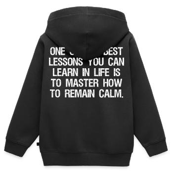 L’une des meilleures leçons que l’on puisse tirer dans la vie - Sweat Premium à capuche zippé enfant bio - noir - Dos - AI Model Kid Male (0cm)