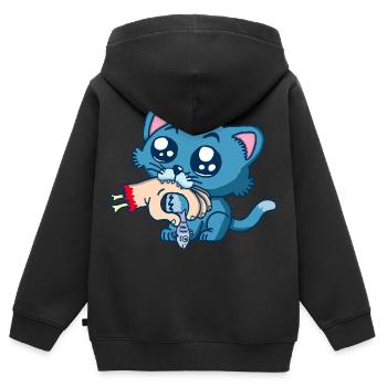 Gourmet kitten - Kids Premium Organic Zip-up Hoodie - black - Back - AI Model Kid Male (0cm)