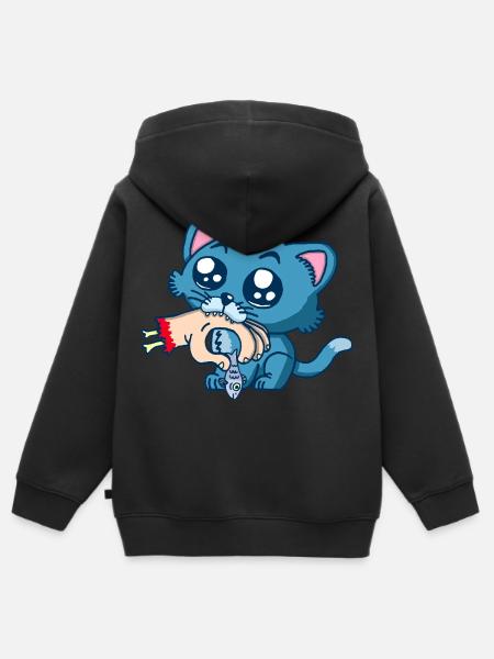 Gourmet-Kätzchen - Kinder Premium Organic Zip Hoodie - Schwarz