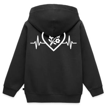 Herz + Florist – Superflorist - Kinder Premium Organic Zip Hoodie - Schwarz - Hinten - AI Model Kid Male (0cm)