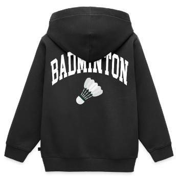 Badminton - Kinder Premium Organic Zip Hoodie - Schwarz - Hinten - AI Model Kid Male (0cm)