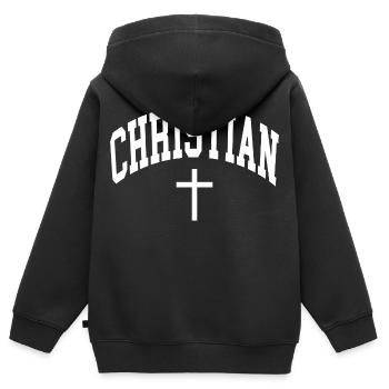 Christian Christ Christentum Christen - Kinder Premium Organic Zip Hoodie - Schwarz - Hinten - AI Model Kid Male (0cm)