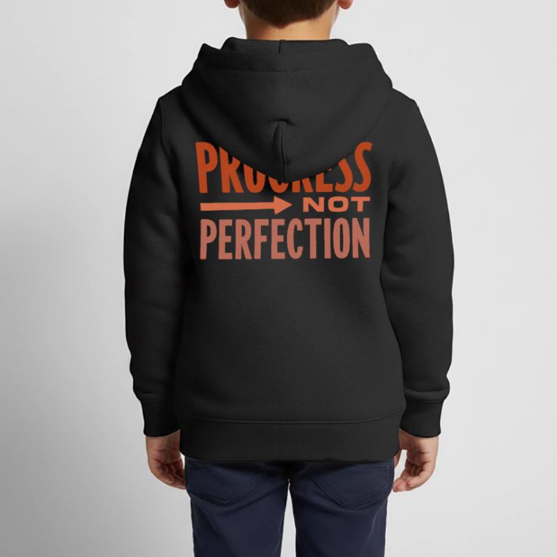 Le progrès, pas la perfection Le progrès compte Sweat Premium à capuche zippé enfant bio