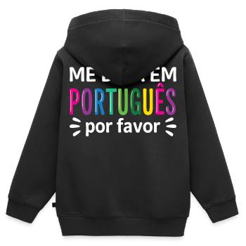 Portugiesischer zweisprachiger Portugiesischlehrer - Kinder Premium Organic Zip Hoodie - Schwarz - Hinten - AI Model Kid Male (0cm)