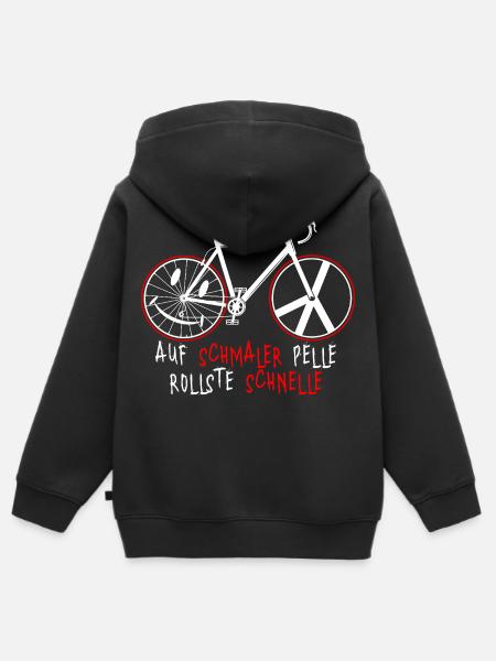 Rennrad - Kinder Premium Organic Zip Hoodie - Schwarz