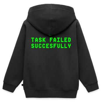 Task Failed Successfully IT Paradoxon - Kinder Premium Organic Zip Hoodie - Schwarz - Hinten - AI Model Kid Male (0cm)