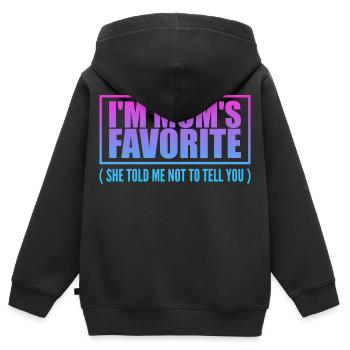 Unbestreitbar Mamas Liebling - Kinderspruch - Kinder Premium Organic Zip Hoodie - Schwarz - Hinten - AI Model Kid Male (0cm)