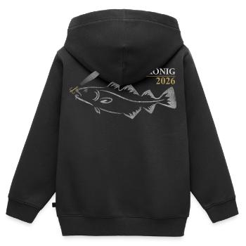 Dorschkönig 2026 - Kinder Premium Organic Zip Hoodie - Schwarz - Hinten - AI Model Kid Male (0cm)