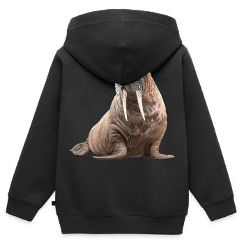 Morse - Sweat Premium à capuche zippé enfant bio - noir - Dos - AI Model Kid Male (0cm)