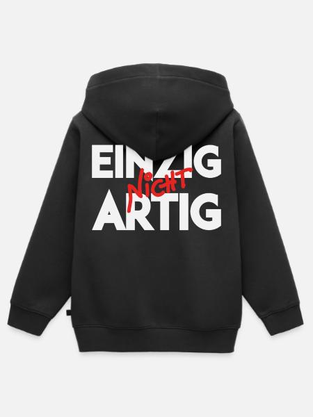 Einzig Nicht Artig Wortspiel - Kinder Premium Organic Zip Hoodie - Schwarz