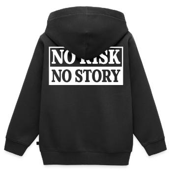 Pas de risque, pas d’histoire - Sweat Premium à capuche zippé enfant bio - noir - Dos - AI Model Kid Male (0cm)