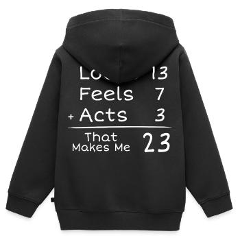 23 Jahre Jubiläum Humorvoll | 23. Jubiläum - Kinder Premium Organic Zip Hoodie - Schwarz - Hinten - AI Model Kid Male (0cm)