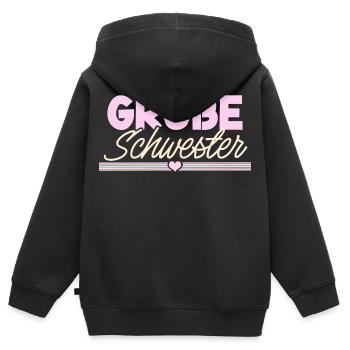 Große Schwester - Kinder Premium Organic Zip Hoodie - Schwarz - Hinten - AI Model Kid Male (0cm)