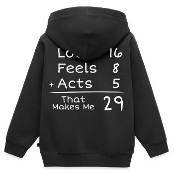 29-jähriges Jubiläum Humorvoll | 29. Jubiläum - Kinder Premium Organic Zip Hoodie - Schwarz - Hinten - AI Model Kid Male (0cm)