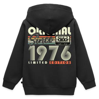 Original 1976 Jahrgang Vintage Geburtstag Retro - Kinder Premium Organic Zip Hoodie - Schwarz - Hinten - AI Model Kid Male (0cm)