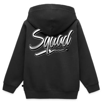 Squad - Kinder Premium Organic Zip Hoodie - Schwarz - Hinten - AI Model Kid Male (0cm)