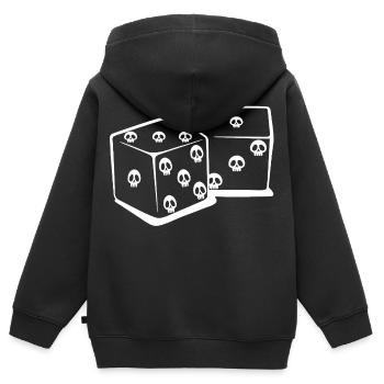 Spielen mit Würfeln (weiß) - Kinder Premium Organic Zip Hoodie - Schwarz - Hinten - AI Model Kid Male (0cm)