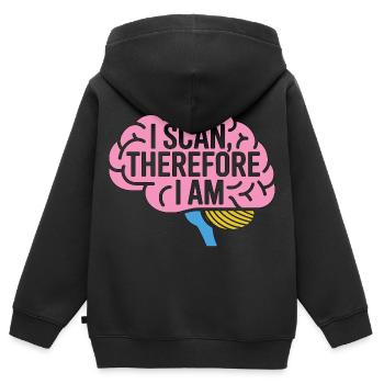 Technicien IRM Je fais un scanner donc je suis radiologue - Sweat Premium à capuche zippé enfant bio - noir - Dos - AI Model Kid Male (0cm)