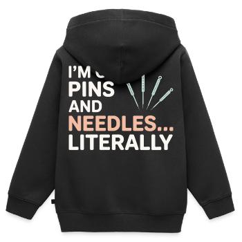 Je suis sur des fourmillements professionnels, acupuncteur professionnel - Sweat Premium à capuche zippé enfant bio - noir - Dos - AI Model Kid Male (0cm)