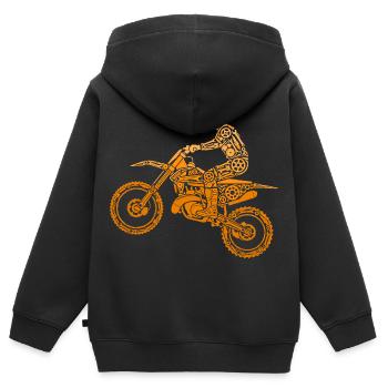 Motocross, Motocrossfahrer, Dirt Bike, Dirt Biker - Kinder Premium Organic Zip Hoodie - Schwarz - Hinten - AI Model Kid Male (0cm)