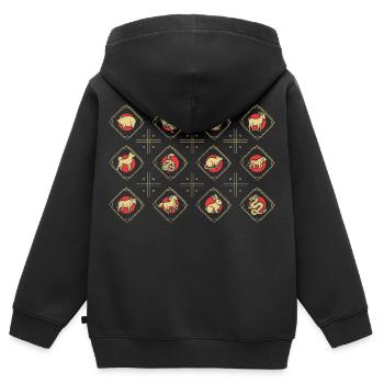 Chinesisches Neujahr Chinesisches Tierzeichen - Kinder Premium Organic Zip Hoodie - Schwarz - Hinten - AI Model Kid Male (0cm)