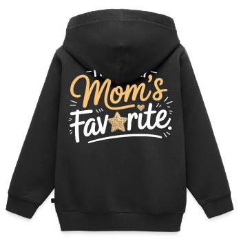 Le design d’étoile préféré de Maman - Sweat Premium à capuche zippé enfant bio - noir - Dos - AI Model Kid Male (0cm)