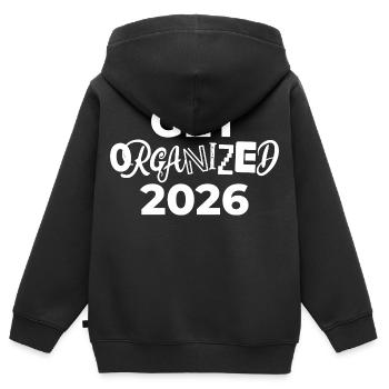 Get organized | New Year's resolutions 2026 - Kids Premium Organic Zip-up Hoodie - black - Back - AI Model Kid Male (0cm)