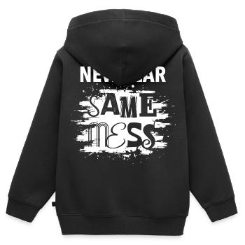 Neues Jahr, gleiches Chaos | gute Vorsätze 2026 - Kinder Premium Organic Zip Hoodie - Schwarz - Hinten - AI Model Kid Male (0cm)