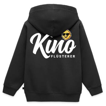 Kino Flüsterer - Kinder Premium Organic Zip Hoodie - Schwarz - Hinten - AI Model Kid Male (0cm)