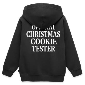 Testeur officiel de biscuits de Noël - Sweat Premium à capuche zippé enfant bio - noir - Dos - AI Model Kid Male (0cm)