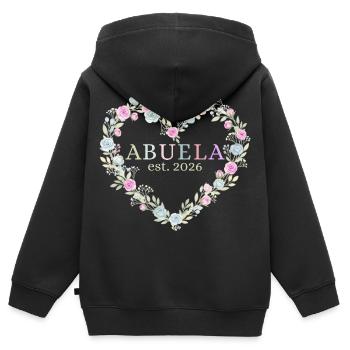 Sie ist Großmutter. 2026 Geschenk für Großmütter - Kinder Premium Organic Zip Hoodie - Schwarz - Hinten - AI Model Kid Male (0cm)