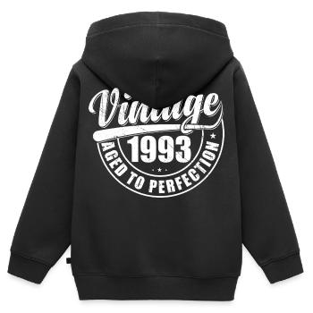 Geburtstagsgeschenk 1993 Jahrgang 1993 Retro 1993 - Kinder Premium Organic Zip Hoodie - Schwarz - Hinten - AI Model Kid Male (0cm)