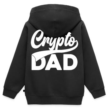 Crypto Dad Script Logo - Kinder Premium Organic Zip Hoodie - Schwarz - Hinten - AI Model Kid Male (0cm)