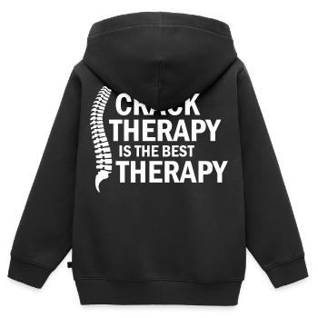 Lizenzierte professionelle DC-Wirbelsäulenkorrektur - Kinder Premium Organic Zip Hoodie - Schwarz - Hinten - AI Model Kid Male (0cm)