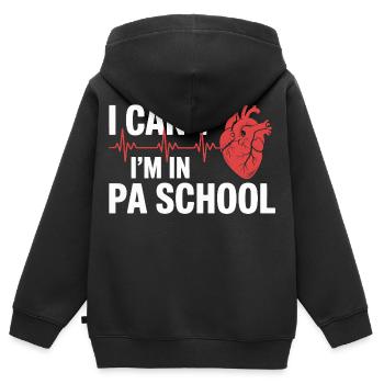Devise du battement de cœur de l’école PA - Sweat Premium à capuche zippé enfant bio - noir - Dos - AI Model Kid Male (0cm)