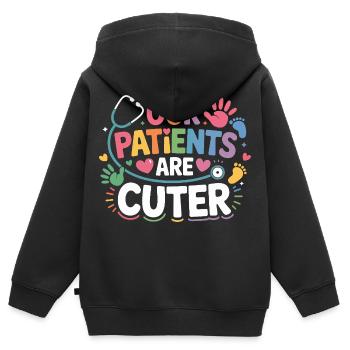 Nos patients sont CutER - Sweat Premium à capuche zippé enfant bio - noir - Dos - AI Model Kid Male (0cm)