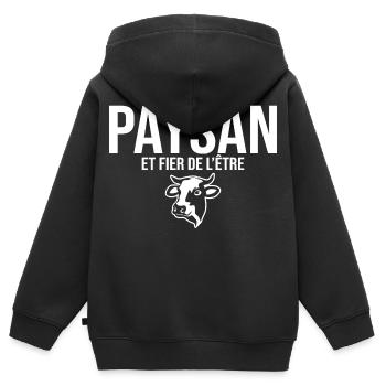 Peasant and proud of it - Kids Premium Organic Zip-up Hoodie - black - Back - AI Model Kid Male (0cm)