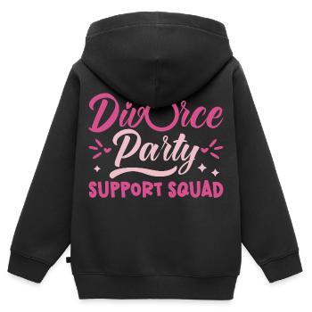 Divorce Party Cadeau Humour Amis Soirée de Rupture - Sweat Premium à capuche zippé enfant bio - noir - Dos - AI Model Kid Male (0cm)