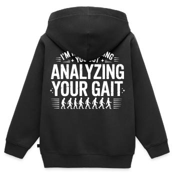 Je vais analyser ta démarche - Sweat Premium à capuche zippé enfant bio - noir - Dos - AI Model Kid Male (0cm)
