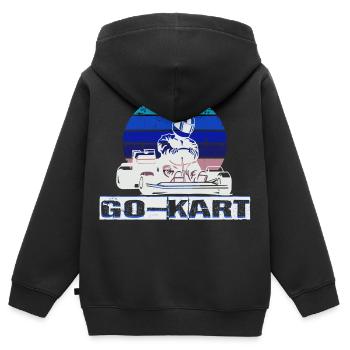 Kart - Kinder Premium Organic Zip Hoodie - Schwarz - Hinten - AI Model Kid Male (0cm)