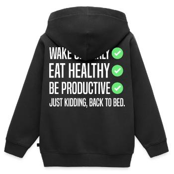 Funny New Year's Resolution - Kids Premium Organic Zip-up Hoodie - black - Back - AI Model Kid Male (0cm)